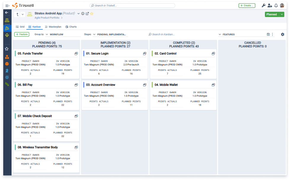 Features planning and development in Triskell